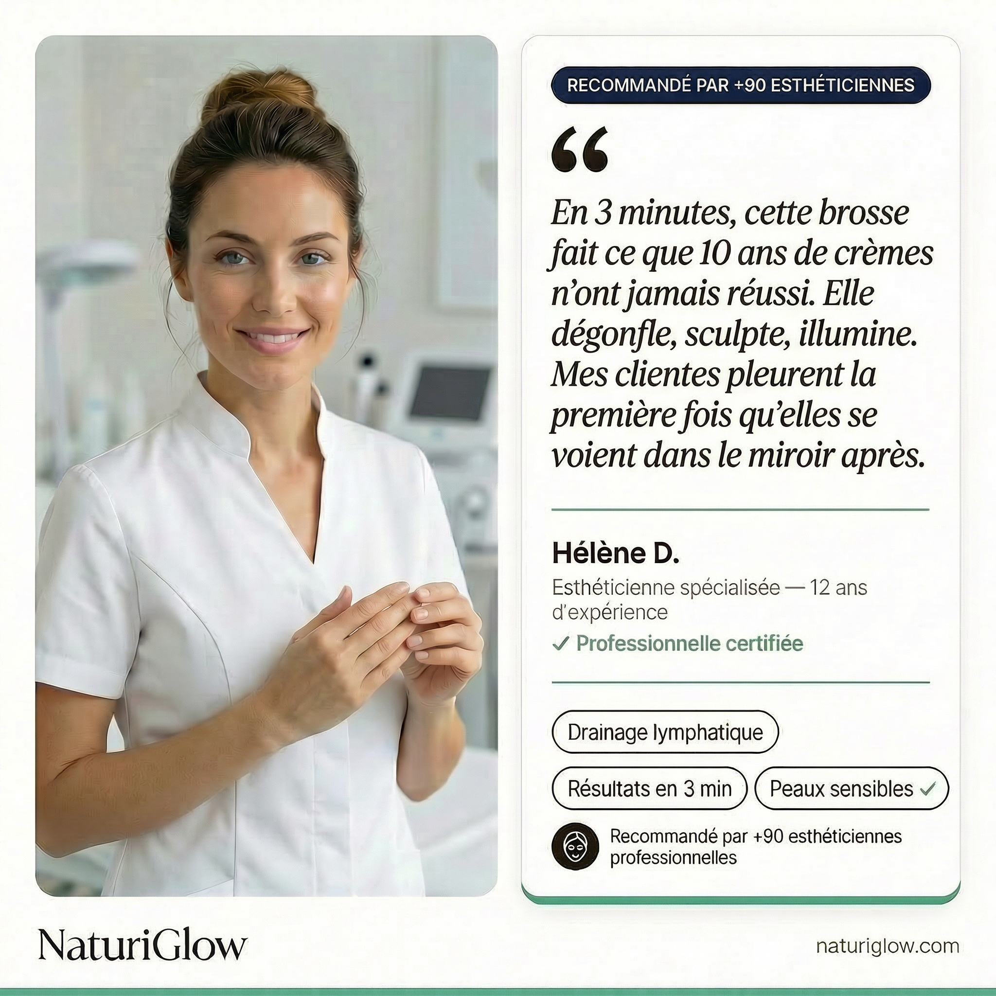 NATURIGLOW - Brosse de Drainage lymphatique