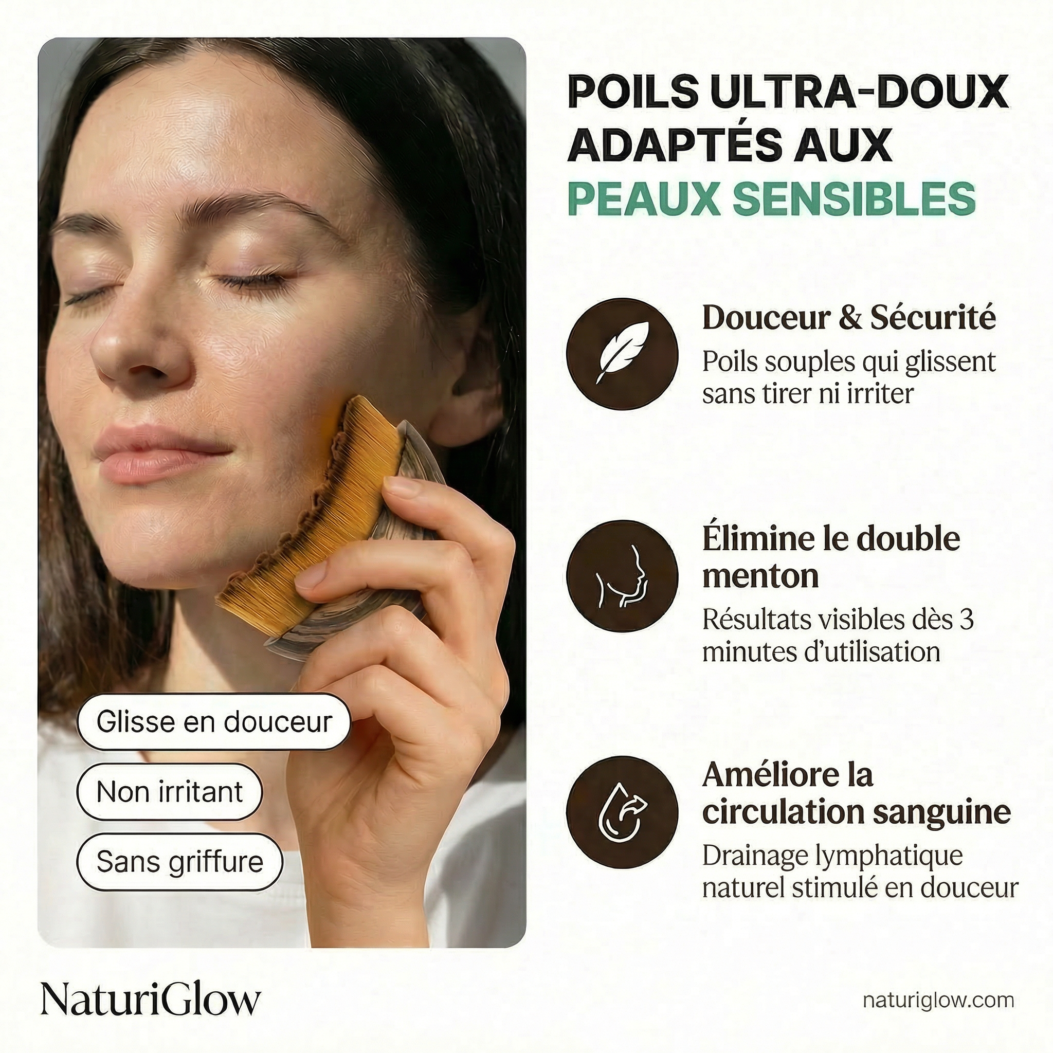 NATURIGLOW - Brosse de Drainage lymphatique