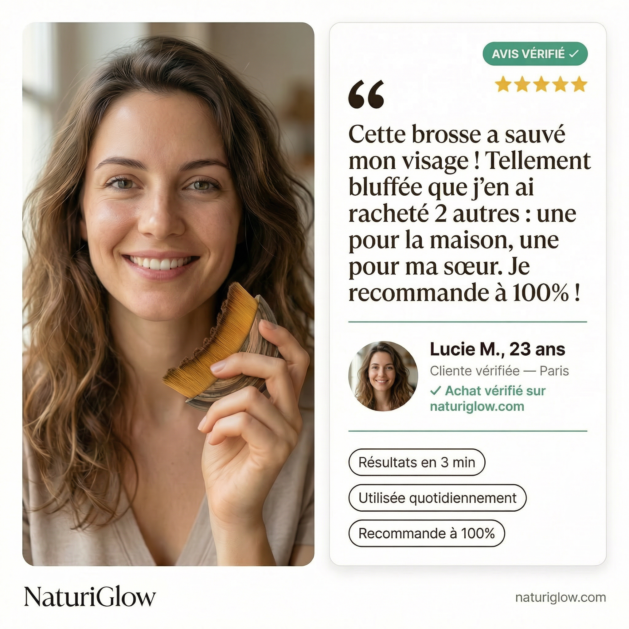 NATURIGLOW - Brosse de Drainage lymphatique