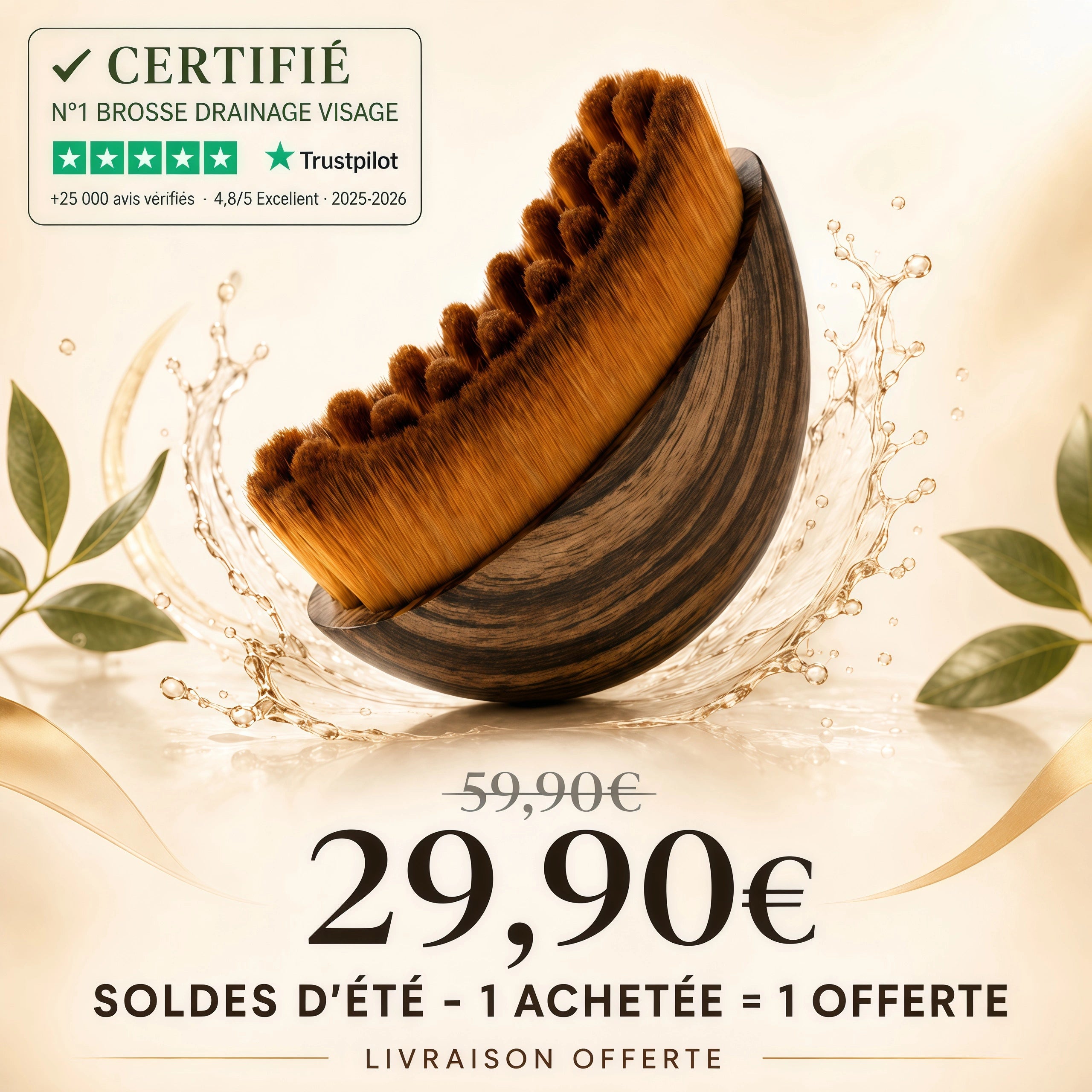 NATURIGLOW - Brosse de Drainage lymphatique