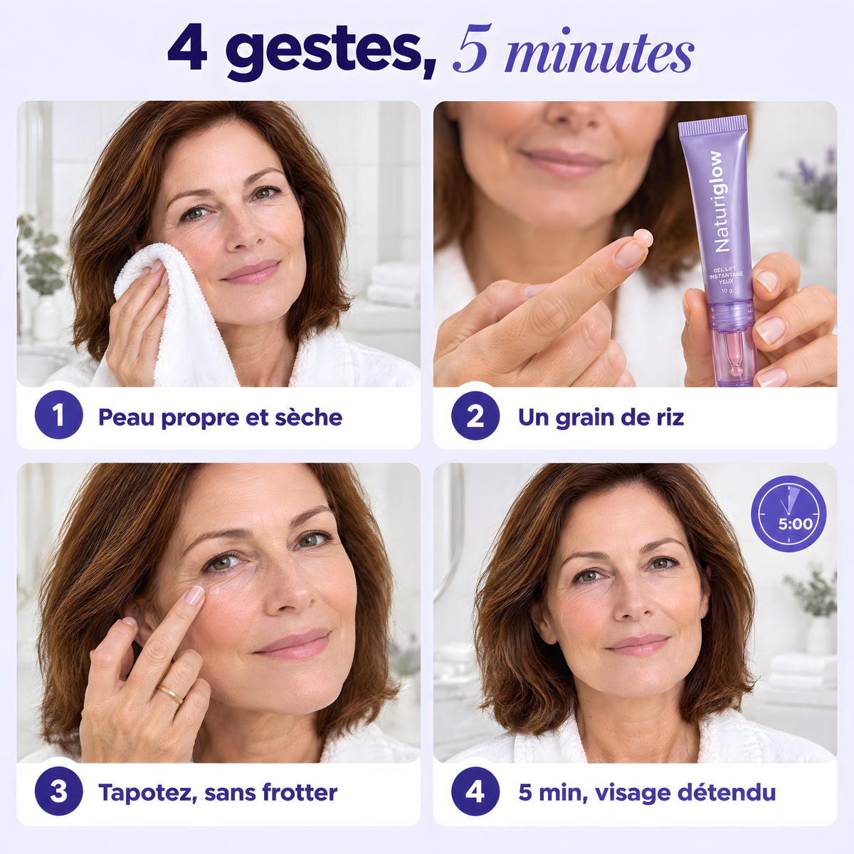 Mode d'emploi du gel lift yeux en 4 gestes et 5 minutes